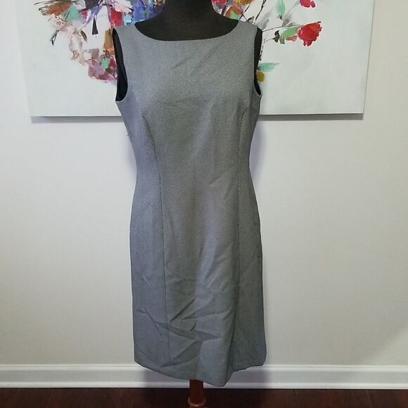 TAHARI Black and White Sleeveless Dress size 10 - Picture 2 of 11